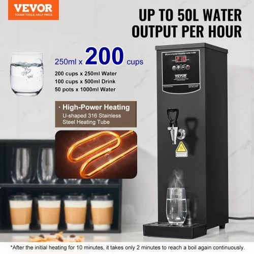 VEVOR Komercinis karšto vandens dispenseris, elektrinis vandens boileris, 15 l, 1500 W