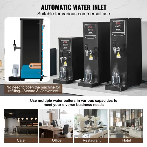 VEVOR Komercinis karšto vandens dispenseris, elektrinis vandens boileris, 15 l, 1500 W
