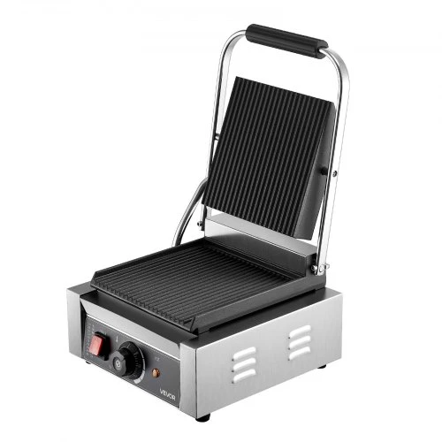 Koduva VEVOR komercinis panini grilis 1800 W, nerūdijančio plieno sumuštinių presas su temperatūros kontrole, 22 x 23 cm