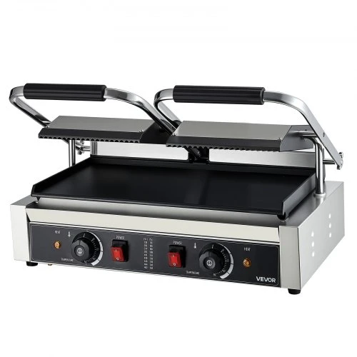 Koduva VEVOR komercinis panini grilis, 3600 W, nerūdijančio plieno, dvigubas sumuštinių presas, 48x23 cm