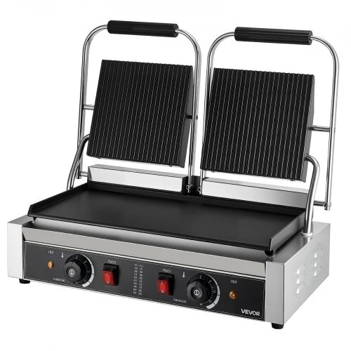 Koduva VEVOR komercinis panini grilis, 3600 W, nerūdijančio plieno, dvigubas sumuštinių presas, 48x23 cm