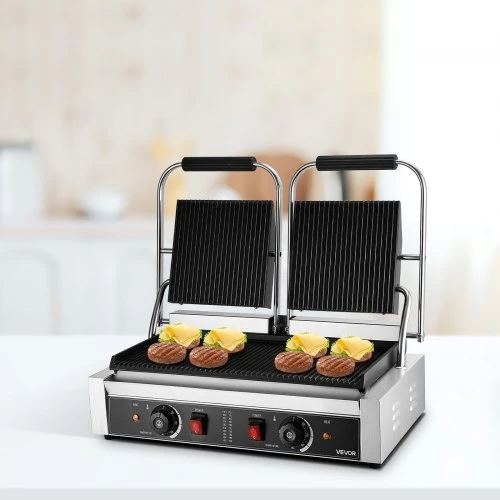 VEVOR Komercinis panini grilis, 3600 W, nerūdijančio plieno, 48 x 23 cm