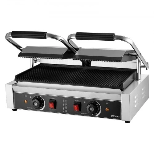 VEVOR Komercinis panini grilis, 3600 W, nerūdijančio plieno, 48 x 23 cm
