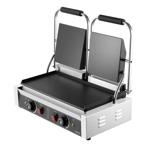 VEVOR Komercinis paninių grilis, 3600 W elektrinis sumuštinių presas, nerūdijančio plieno, 48 x 23 cm
