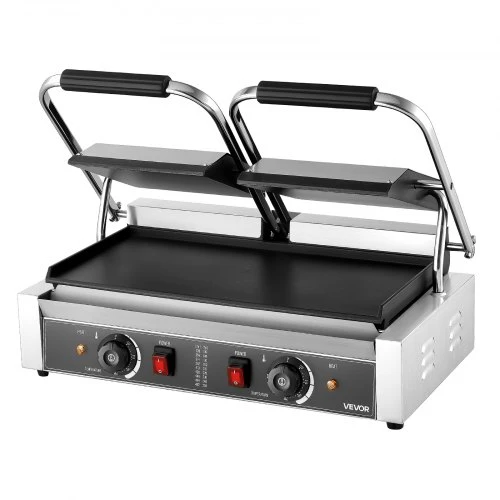 VEVOR Komercinis paninių grilis, 3600 W elektrinis sumuštinių presas, nerūdijančio plieno, 48 x 23 cm