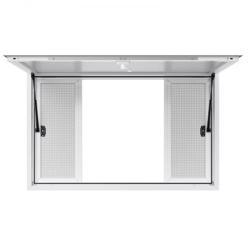 VEVOR Koncesijos langas 135x84 cm, aliuminio lydinio aptarnavimo langas, iki 85° su 4 slankiojančiais langais