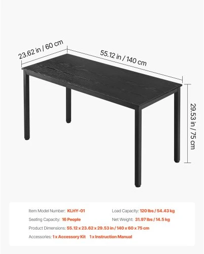 Koduva VEVOR konferencinis stalas, 6 dalių rinkinys, 1400 mm, KLHY-01