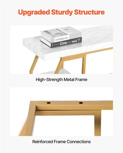 Sofa VEVOR Konsolinis stalas, 3 aukštų, auksinis