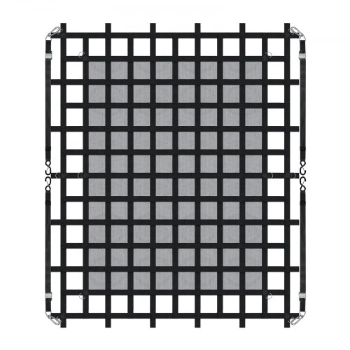 VEVOR Krovininis tinklas 96 x 81 col. sunkiasvoris sunkvežimiui, 4 reguliuojami diržai su karabinais ir S kabliais