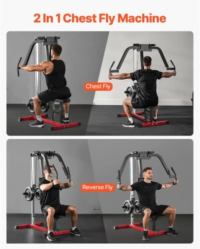 VEVOR Krūtinės skraidymo treniruoklis namų sporto salei, reguliuojamas fly ir reverse delt, iki 450 lb