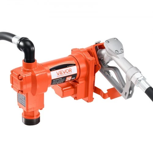 VEVOR Kuro perkėlimo siurblys, 12 V DC, 76 l/min (20 GPM), 186 W (1/4 HP), su rankiniu antgaliu