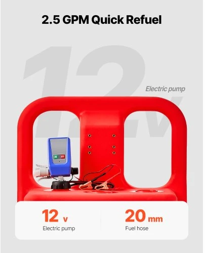 VEVOR Kuro talpa, 32 gal., nešiojama kuro talpa su 12 V DC 2,5 GPM elektriniu kuro siurbliu