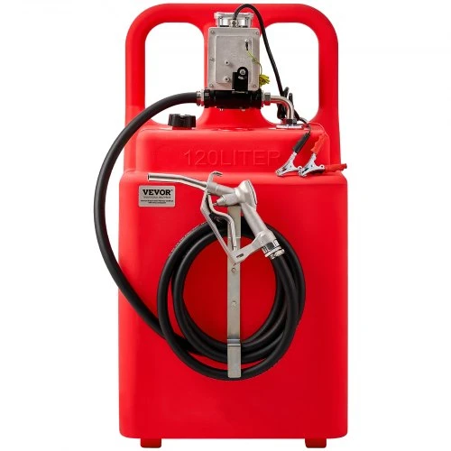 VEVOR Kuro talpa, 32 galonai, nešiojamas kuro bakas su 12 V DC 15 GPM elektriniu siurbliu, 13 ft žarna ir aliuminio rankiniu antgaliu
