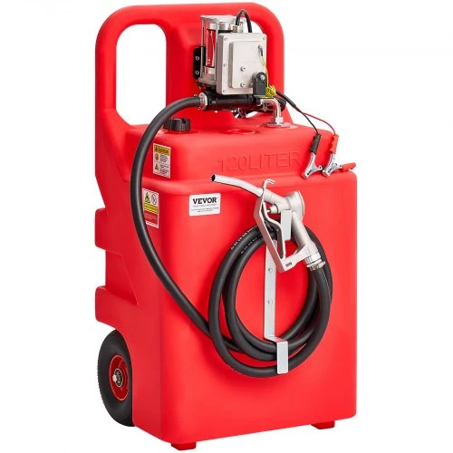 VEVOR Kuro talpa, 32 galonai, nešiojamas kuro bakas su 12 V DC 15 GPM elektriniu siurbliu, 13 ft žarna ir aliuminio rankiniu antgaliu