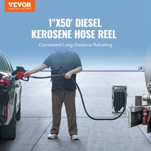 VEVOR Kuro žarna su rite, 25,4 mm x 15,24 m, automatinė, 20,68 bar