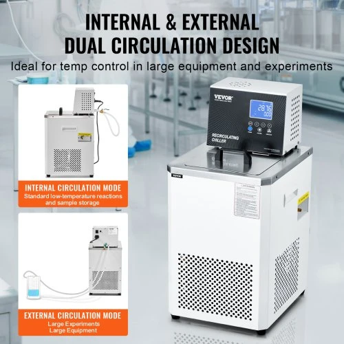 Koduva VEVOR laboratorinis chiller cirkuliatorius, 6 l, LCD ekranas, 304 nerūdijantis plienas, DC-0506