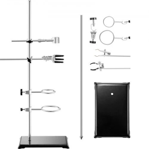 Koduva VEVOR laboratorinis stovas, 2 komplektai, plieno 59,9 cm strypas, ketaus pagrindas 21,1 x 13,5 cm