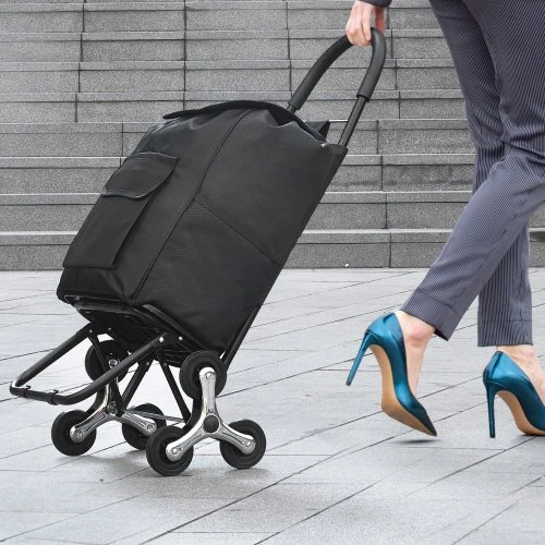 Koduva VEVOR laiptinis vežimėlis „Trolley Dolly“, 36 l sulankstomas pirkinių vežimėlis, juodas