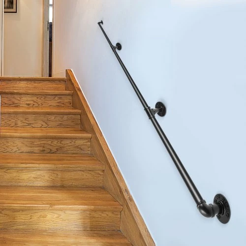 VEVOR Laiptų turėklas, 304,8 cm, anglinio plieno, juodas