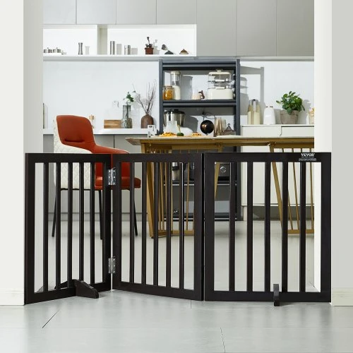 VEVOR Laisvai pastatomas šuns vartelis, 3 panelių, 24" H x 60" W, rudas