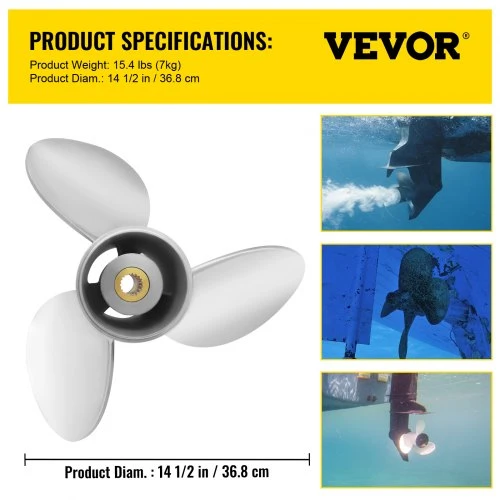VEVOR Laivo sraigtas OEM 3860709, 3 menčių, 36,8 cm x 53,3 cm, nerūdijantis plienas, RH
