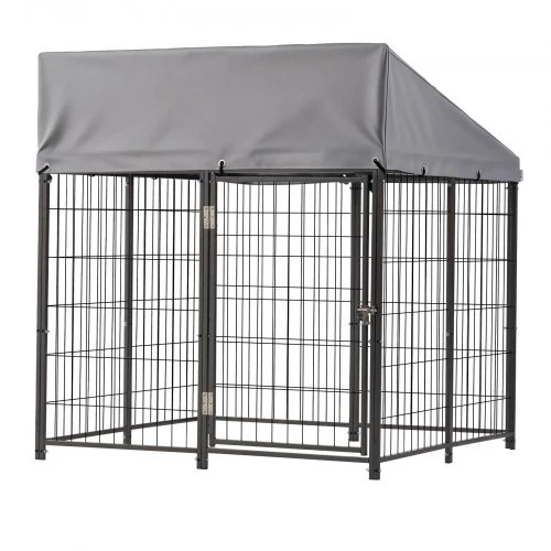 VEVOR Lauko šunų voljeras, 1,12 x 1,15 x 1,25 m, dideliems šunims, su saugiu užraktu