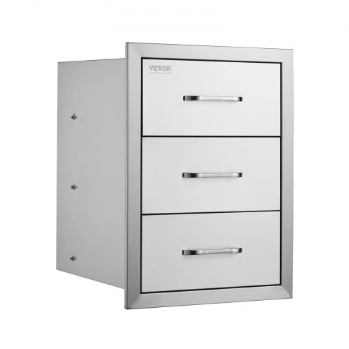 Koduva VEVOR lauko virtuvės stalčiai, 16" x 21,5" x 18", įleidžiamas montavimas, 3 dalių BBQ stalčiai