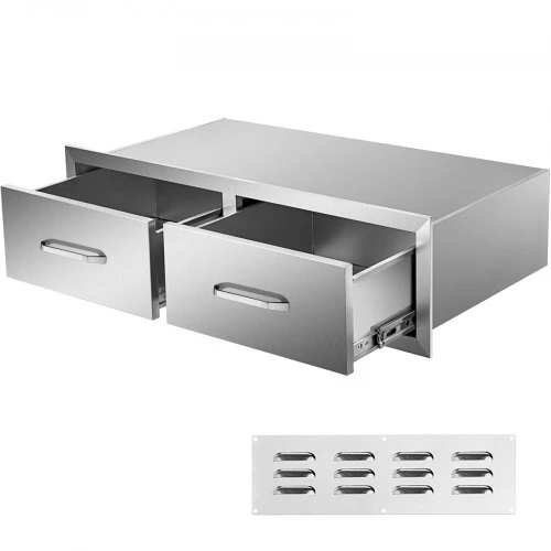 Koduva VEVOR lauko virtuvės stalčiai, 30" W x 10" H x 20" D, horizontalūs dvigubi BBQ stalčiai su rankena