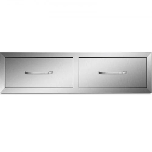 Koduva VEVOR lauko virtuvės stalčiai, 30" W x 10" H x 20" D, horizontalūs dvigubi BBQ stalčiai su rankena