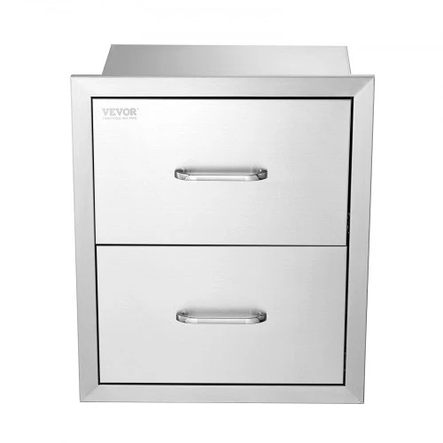 Koduva VEVOR lauko virtuvės stalčiai, įleidžiami, 2 stalčių, nerūdijančio plieno, 18 x 20,6 x 12,7 col.