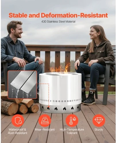 Koduva VEVOR laužavietės stovas Solo Stove Bonfire, 68,6 cm nerūdijančio plieno žiedas, skirtas Yukon 27 colių