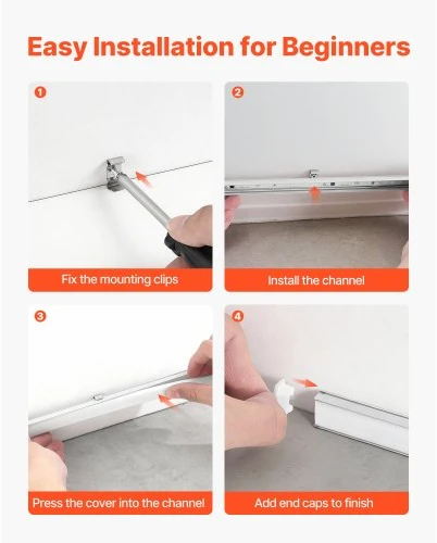 Koduva VEVOR LED aliuminio profilis 20 vnt. 3,3 ft / 1 m U formos, su pienišku dangteliu