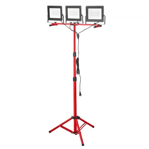 VEVOR LED darbo šviestuvas su stovu, 21000 liumenų, trijų galvų, su atskirais jungikliais, 3,3 m laidu