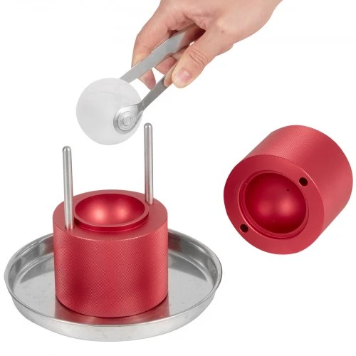 VEVOR Ledo rutulio presas 60 mm, 2,4 col., su žnyplėmis ir lašėjimo padėklu, raudonas