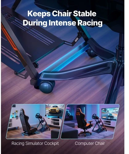 VEVOR Lenktynių vairo stovas, reguliuojamas ir sulankstomas, Logitech ir Thrustmaster suderinamumas