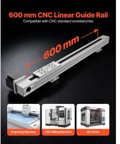 VEVOR Linijinė kreipiančioji bėgio sistema su diržine pavara, CNC linijinio judėjimo staklė, su Nema34 žingsniniu varikliu, 600 mm eiga