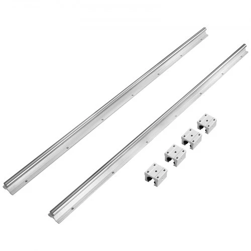 VEVOR Linijinių kreipiamųjų bėgių rinkinys SBR16 800 mm, 2 vnt. bėgiai ir 4 vnt. SBR16UU slankmačiai