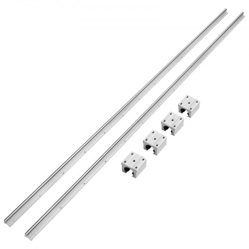 VEVOR Linijinių kreipiančiųjų bėgių rinkinys SBR20, 1800 mm, 2 vnt. bėgiai ir 4 vnt. SBR20UU slankiojantys blokai