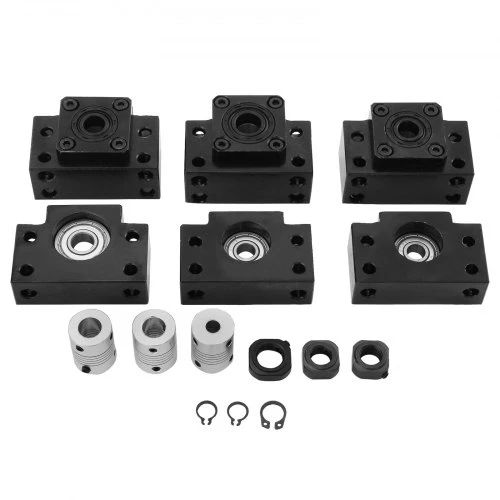 VEVOR Linijinių kreiptuvų bėgių CNC rinkinys SBR20 su 3 RM1605 rutuliniais sraigtais 350/650/1050 mm ir BK/BF12