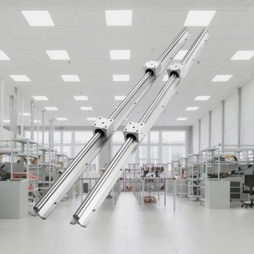 VEVOR Linijinių kreiptuvų rinkinys SBR20, 800 mm, 2 vnt. bėgiai ir 4 vnt. SBR20UU slankikliai