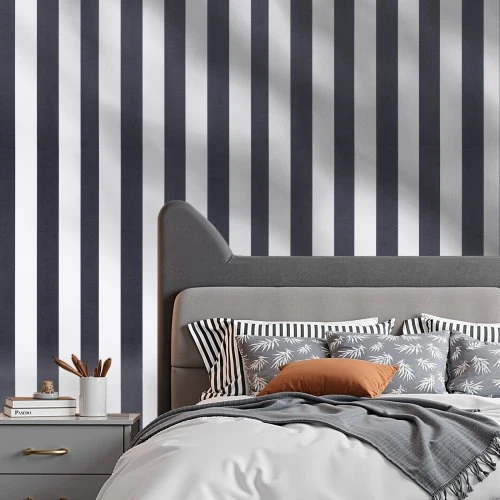 VEVOR Lipni sienų plėvelė, 45 cm x 15 m, juoda ir balta, modernus geometrinis raštas