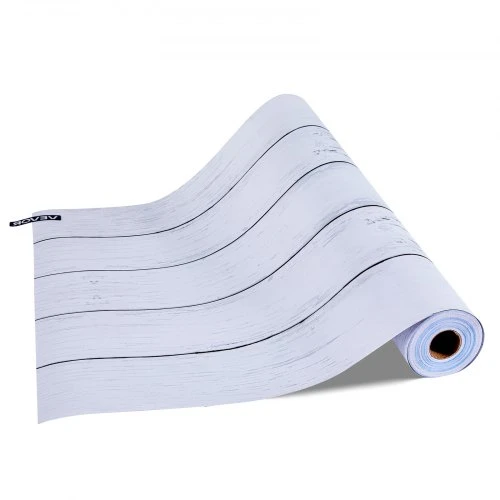 Koduva VEVOR lipnios sienų tapetai, 45 cm x 12 m, balti, medžio tekstūros