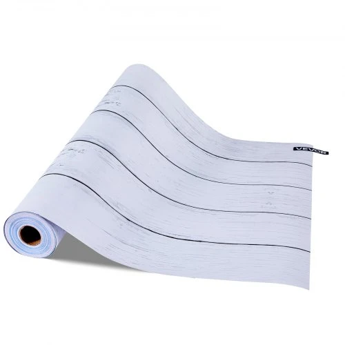 Koduva VEVOR lipnios sienų tapetai, 45 cm x 12 m, balti, medžio tekstūros
