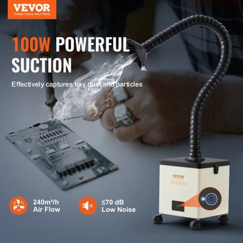 Koduva VEVOR litavimo dūmų ištraukėjas, 100 W, 3 pakopų filtrai, 240 m³/h