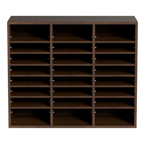 VEVOR Literatūros rūšiuoklė, 24 skyrių biuro pašto dėžutė su reguliuojamomis lentynomis, 73,7 x 30,5 x 62,0 cm, ruda