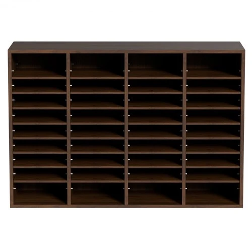 VEVOR Literatūros rūšiuotuvas, 36 skyrių, su reguliuojamomis lentynomis, 99,7 x 30,5 x 68 cm, rudas