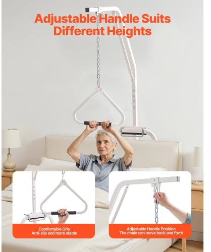 VEVOR Lovos trapezijos baras mobilumui, su spaustukais ir grindų stovu, 250 lbs