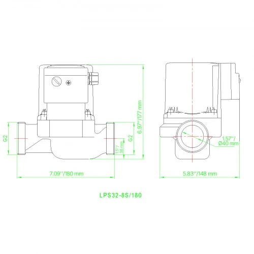 VEVOR LPS32-8S/180 ketaus cirkuliacinis siurblys, 3/8 HP, 220–240 V, 110 L/min