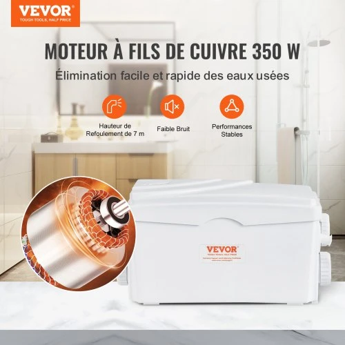 VEVOR Macerator pump FLO300, 350 W, 6000 l/h, 7 m