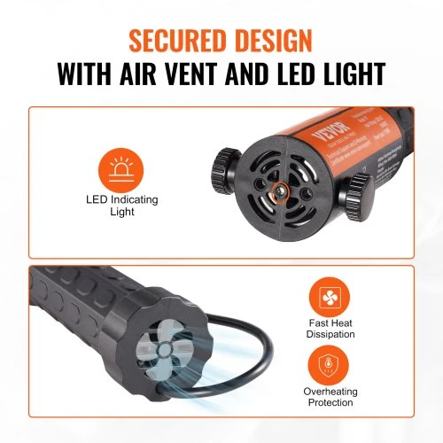VEVOR Magnetinio indukcinio šildytuvo rinkinys, 1100 W, 230 V, nešiojamas rankinis, su 10 ritinių